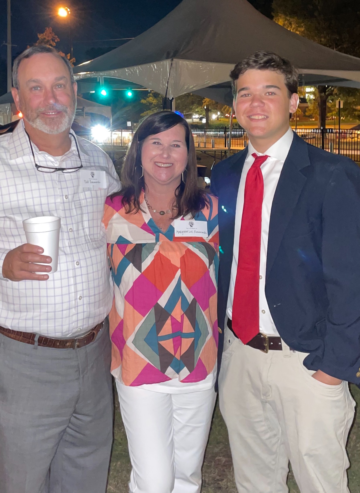 Will Romanowski with family at an evening event
